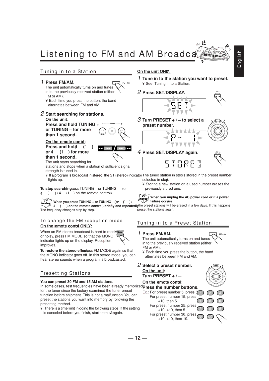 JVC CA-HXZ1R manual To the previously received station either 