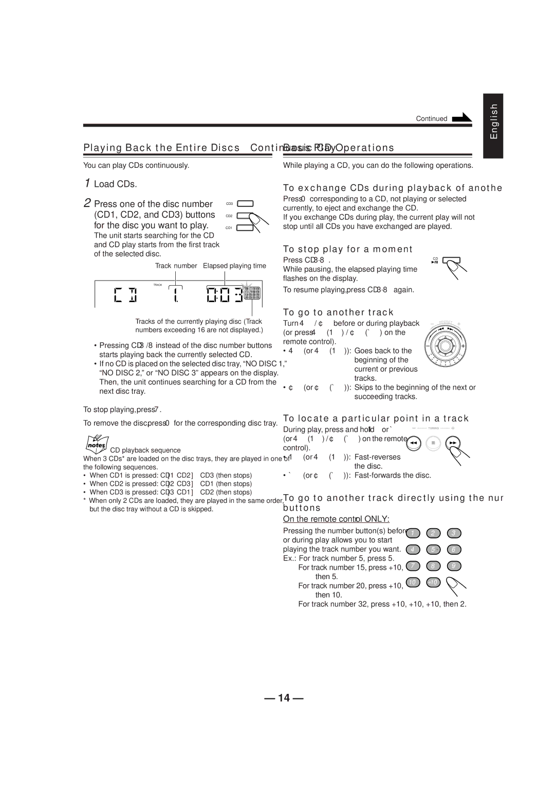 JVC CA-HXZ1R manual Turn ¢ before or during playback 