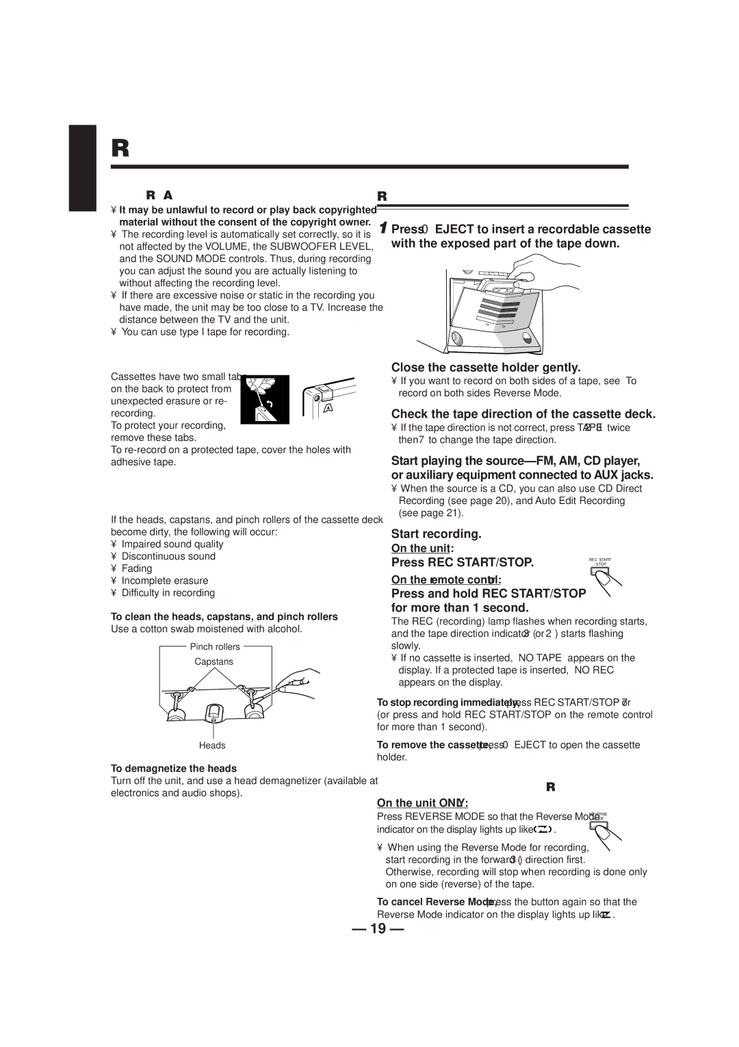 JVC CA-HXZ1R manual Mode 