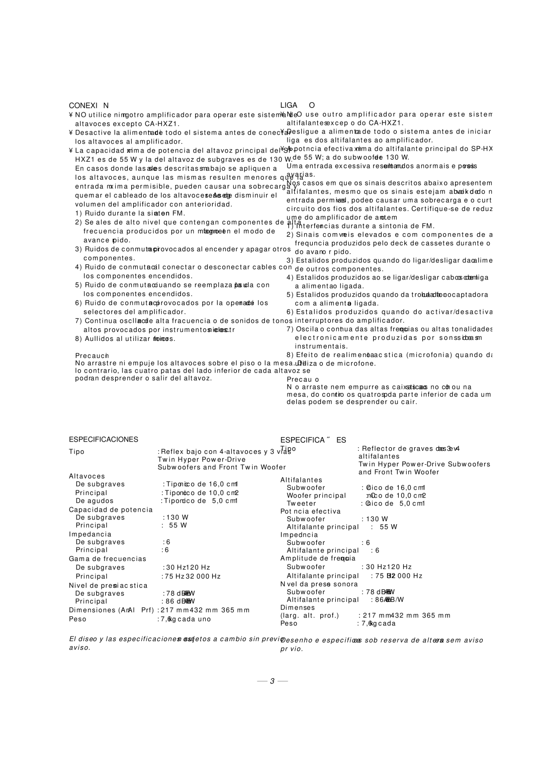 JVC CA-HXZ1R manual Conexión 