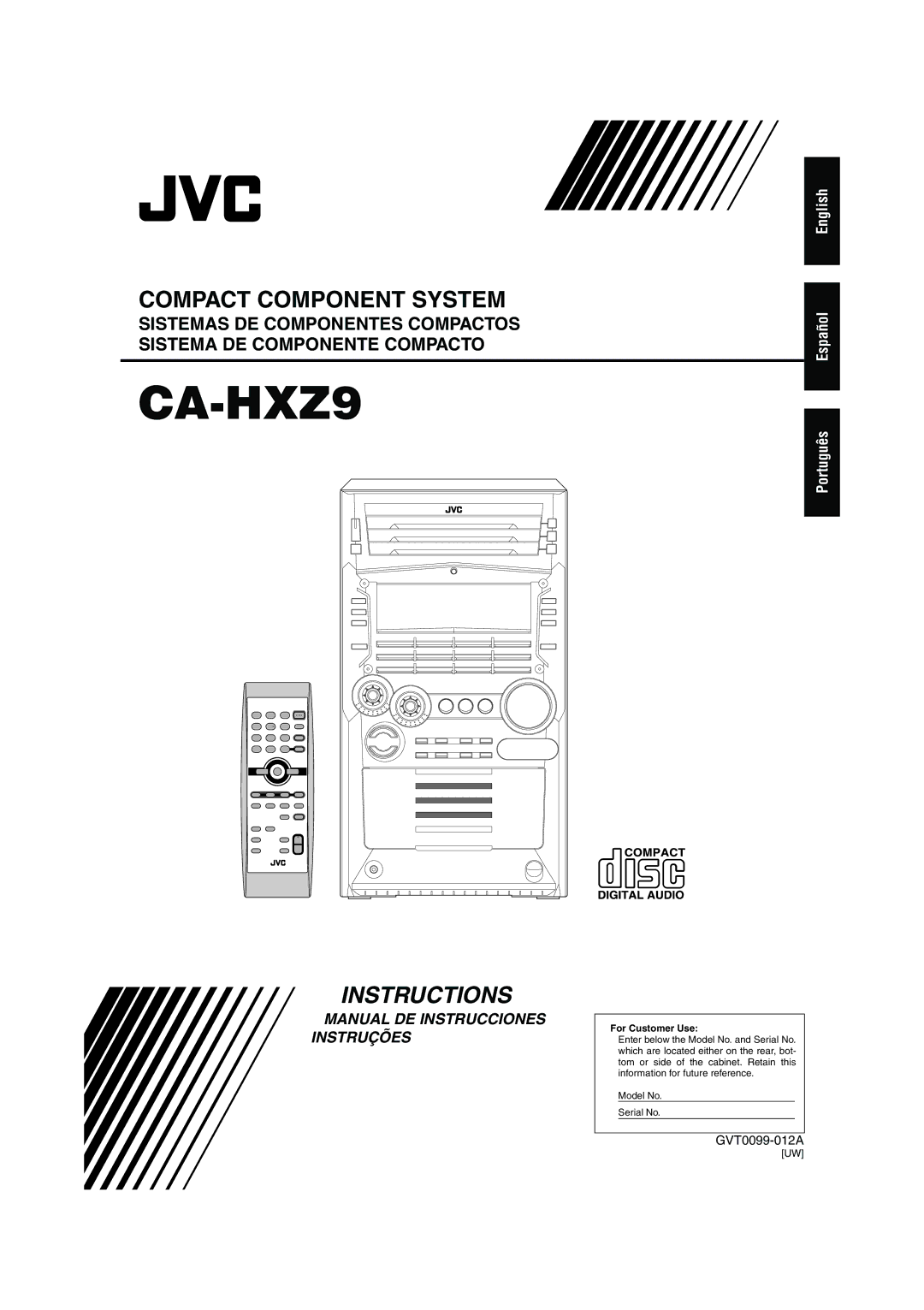 JVC CA-HXZ9 manual 