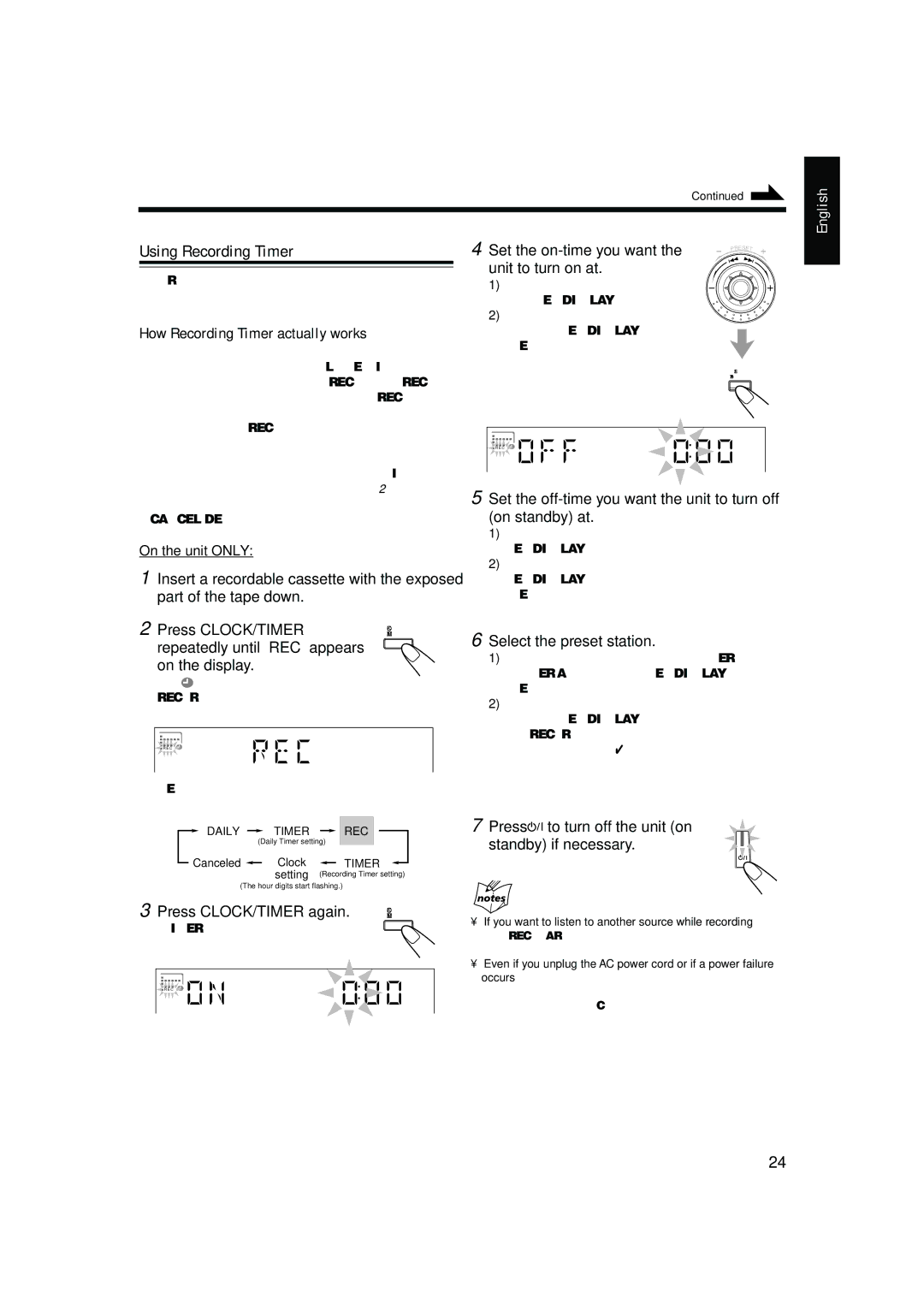 JVC CA-HXZ9 manual Using Recording Timer, How Recording Timer actually works 