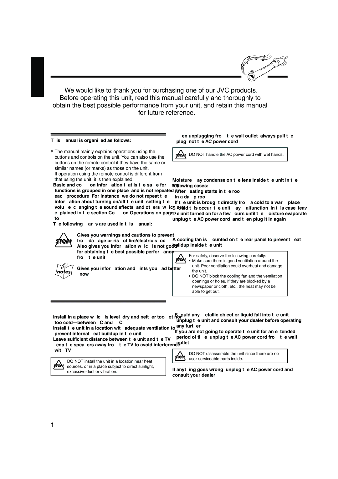 JVC CA-HXZ9 manual Introduction, About This Manual, Precautions 