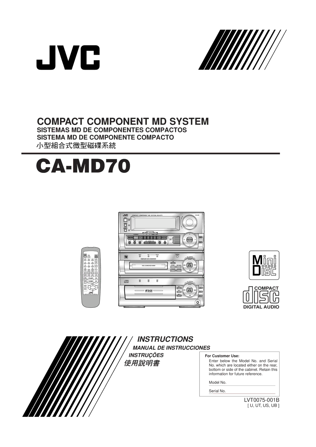 JVC CA-MD70 manual 