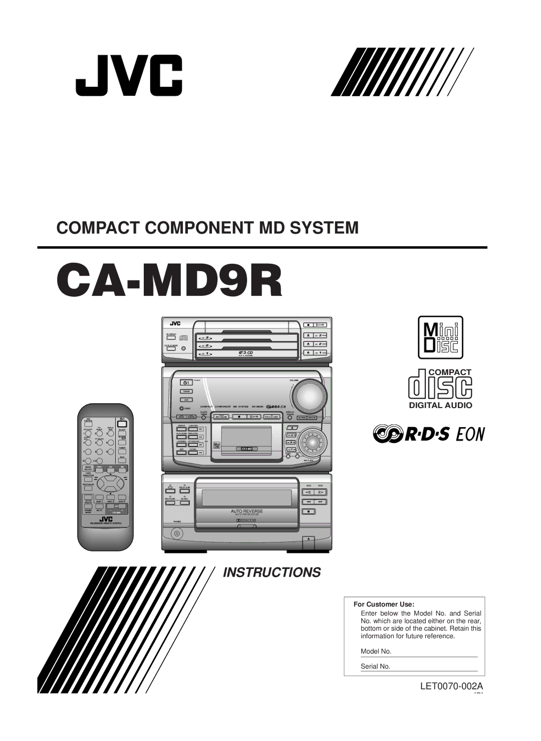 JVC CA-MD9R manual 