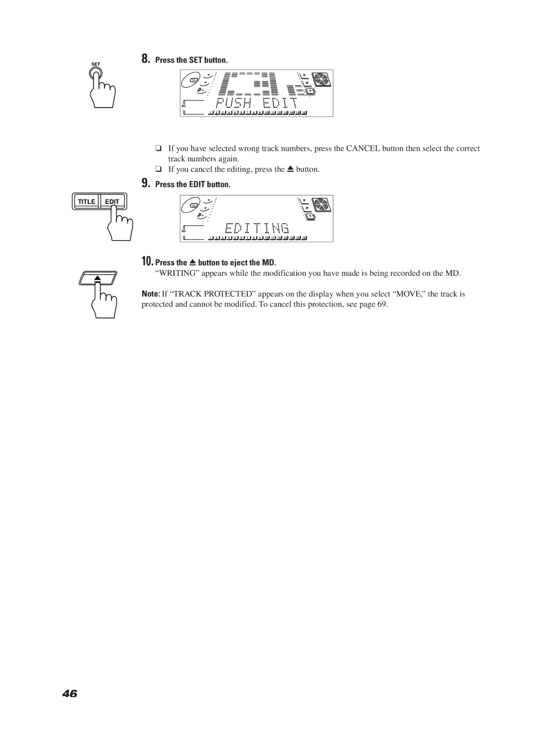 JVC CA-MD9R manual Edit 