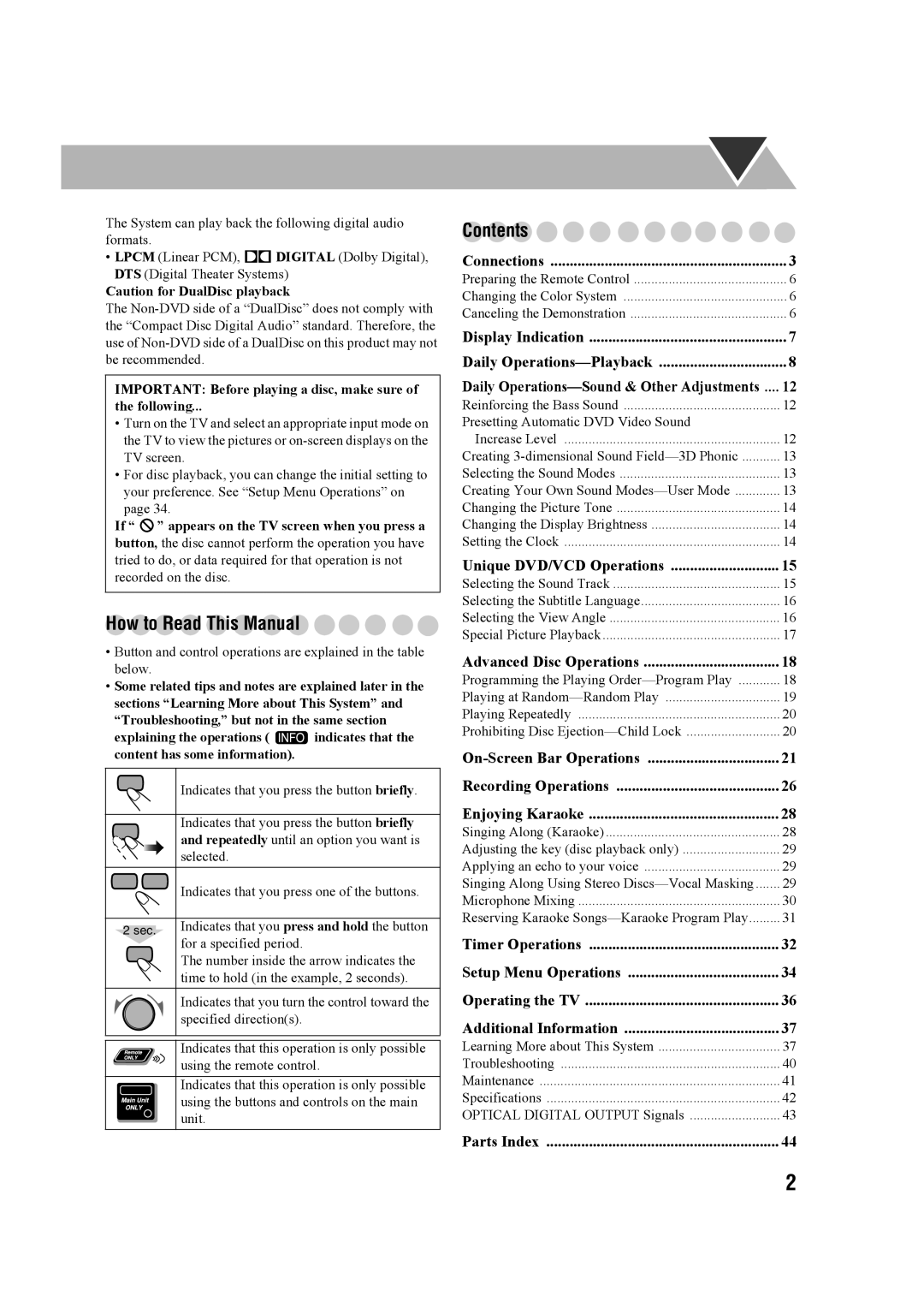 JVC CA-MXDK11 manual How to Read This Manual, Contents 
