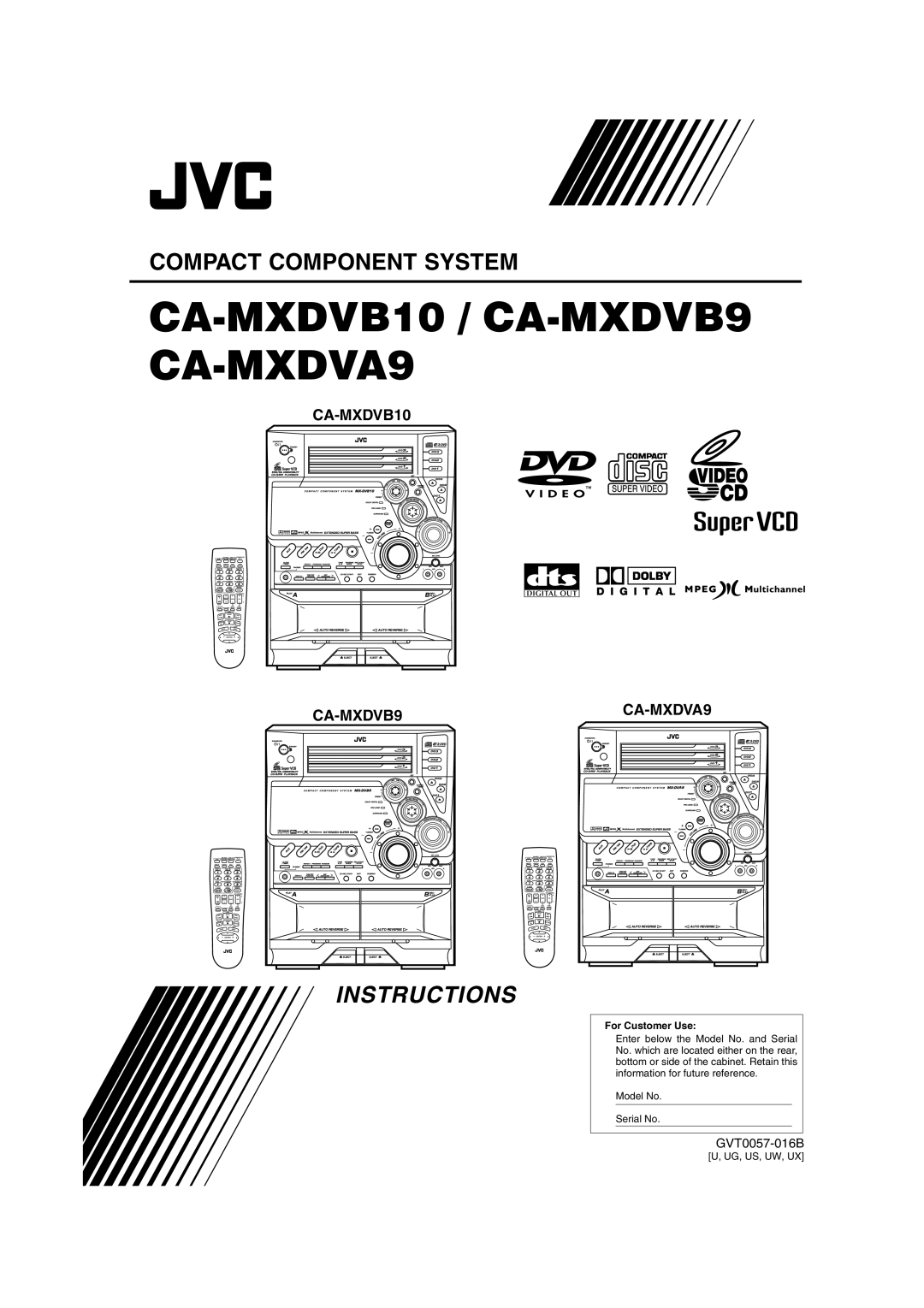 JVC manual CA-MXDVB10 / CA-MXDVB9 CA-MXDVA9 