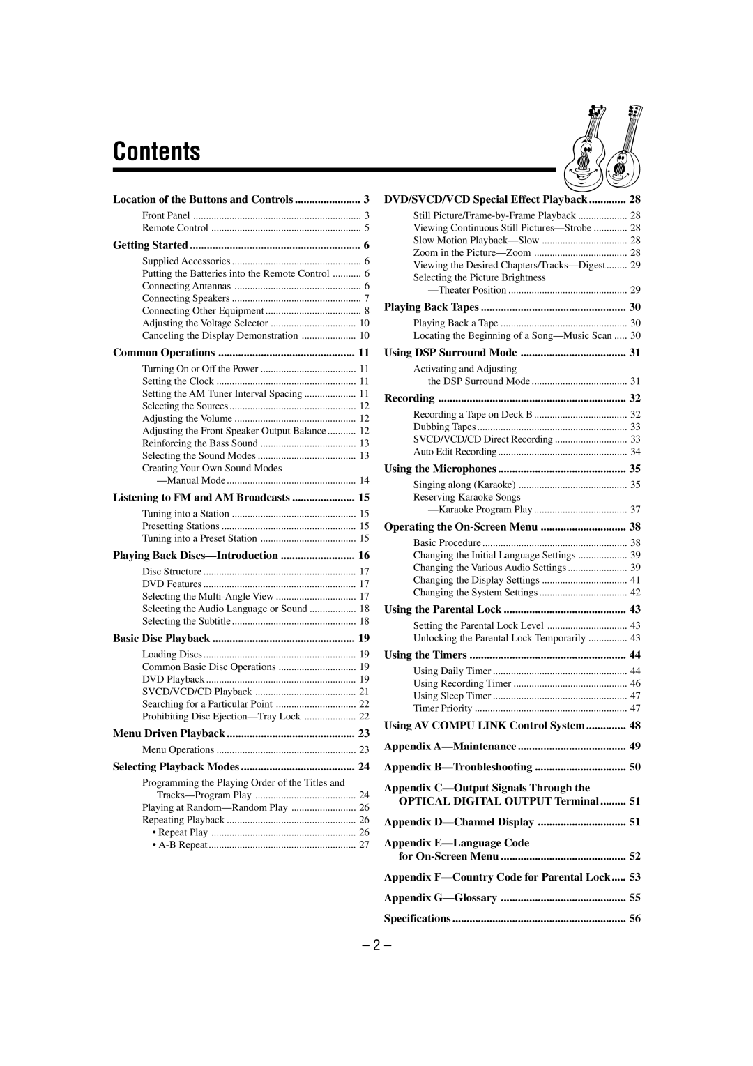 JVC CA-MXDVA9 manual Contents 