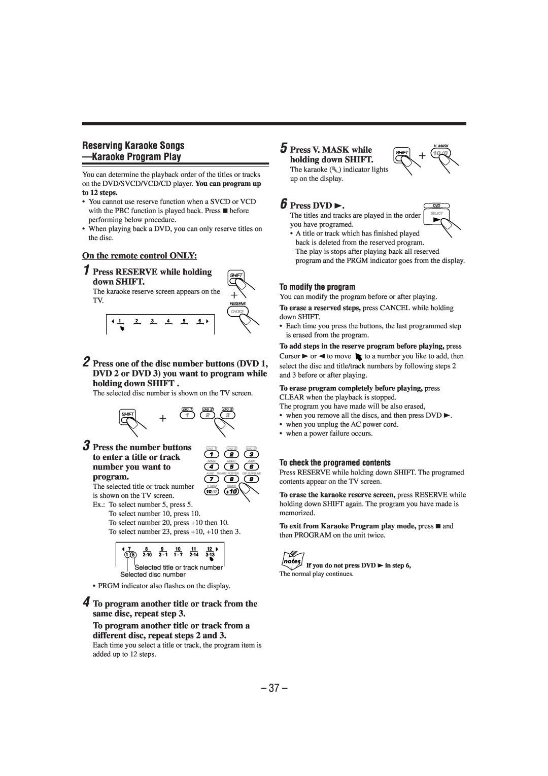 JVC CA-MXDVA9 manual Reserving Karaoke Songs -KaraokeProgram Play 