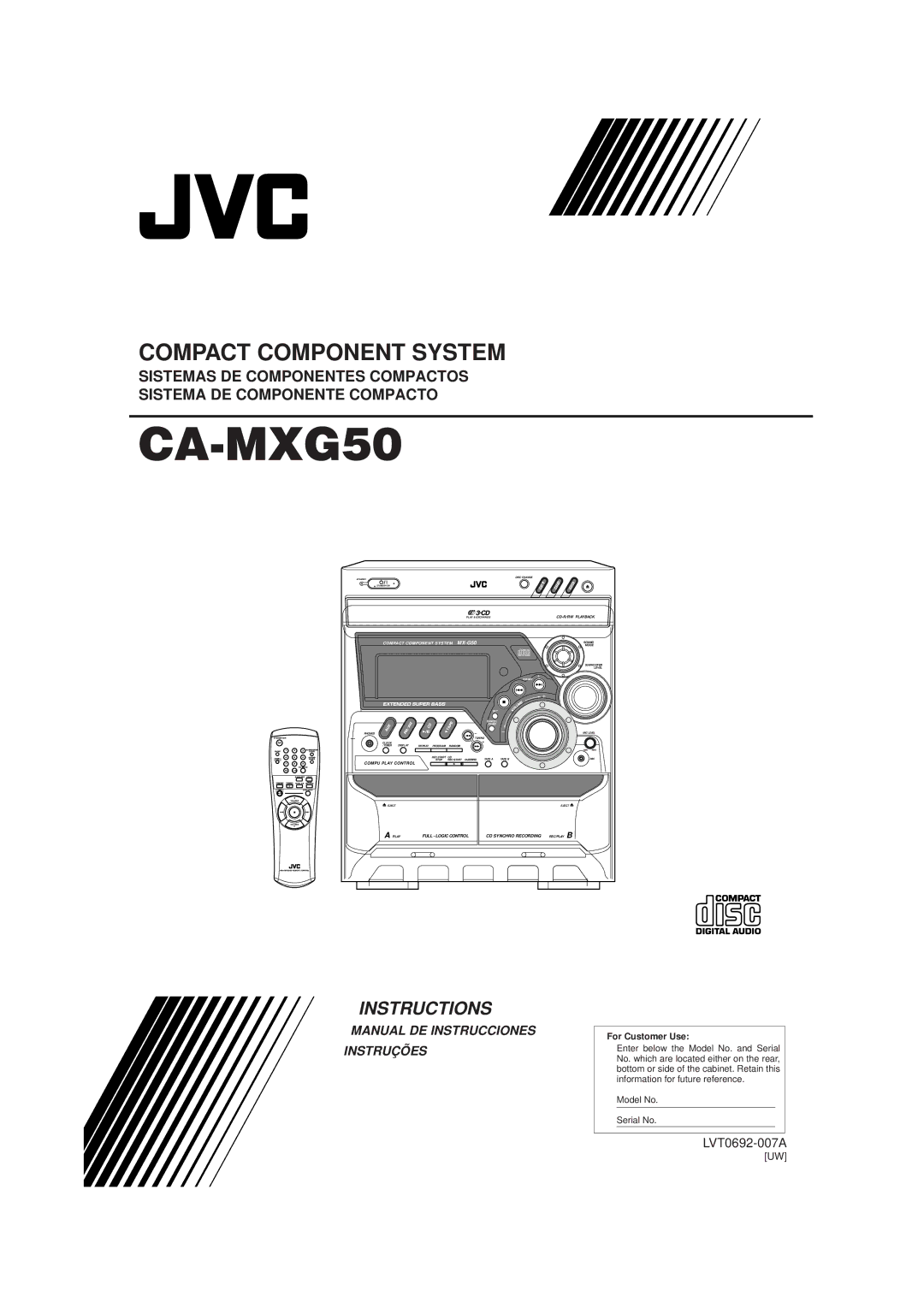 JVC CA-MXG50 manual 