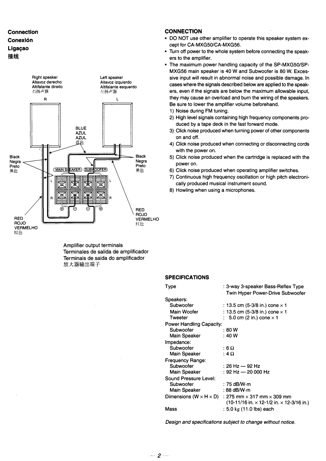 JVC CA-MXG50 manual 