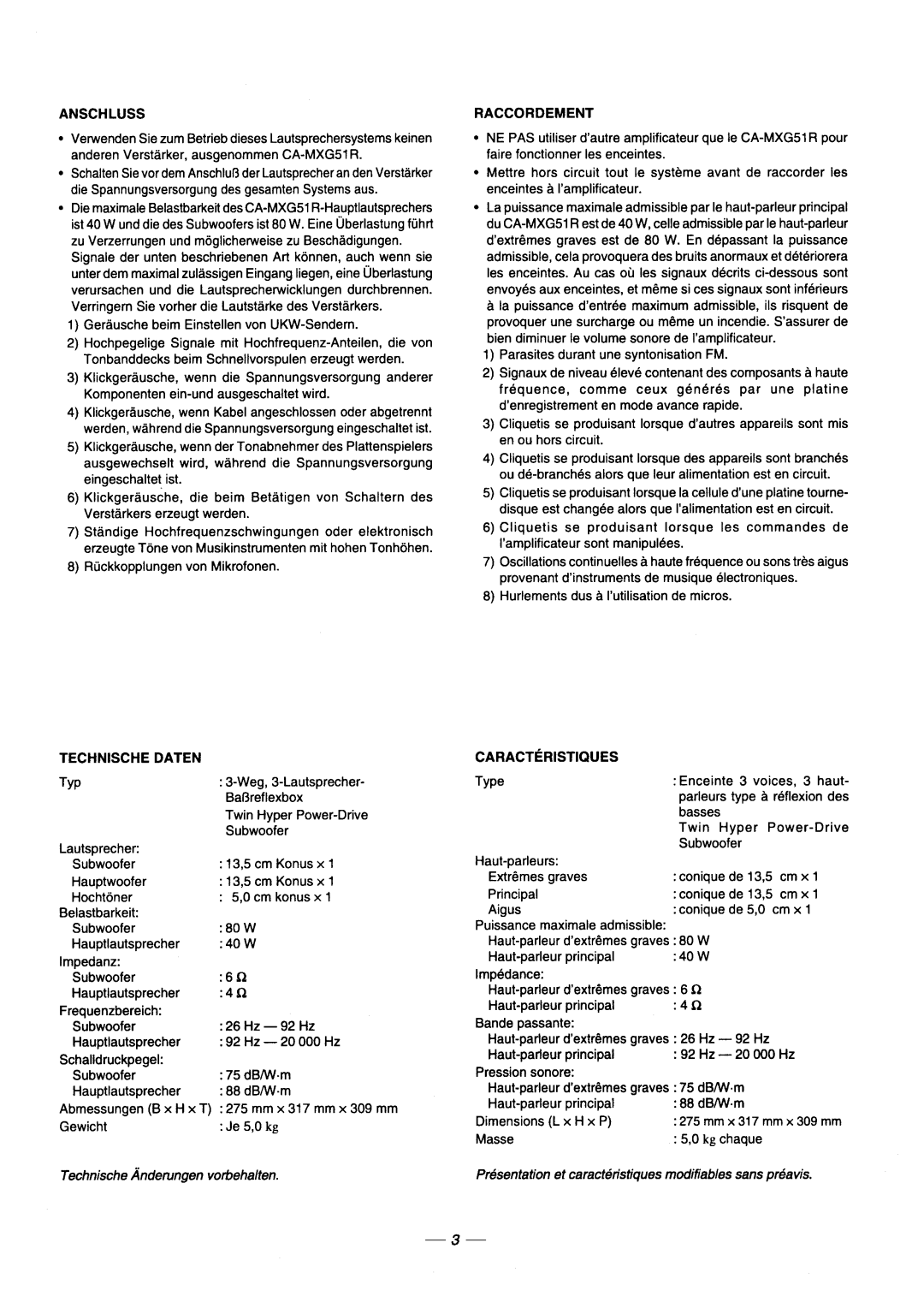 JVC CA-MXG51R manual 