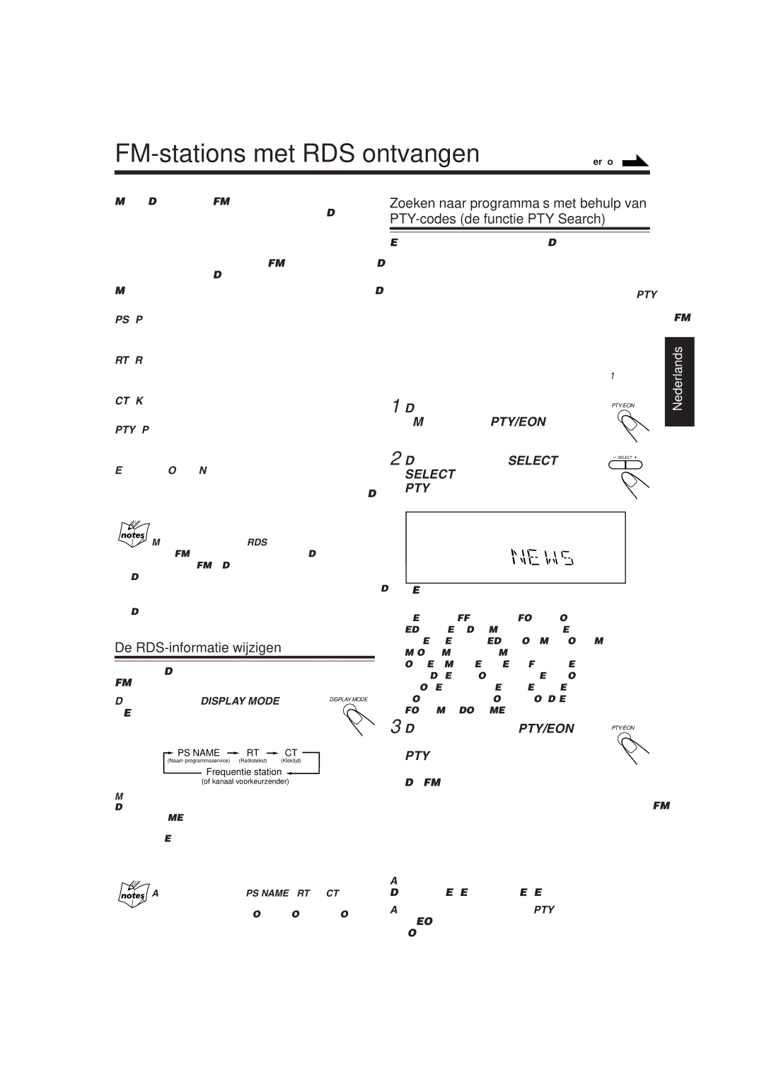 JVC CA-MXG500R, CA-MXG700R manual FM-stations met RDS ontvangen, De RDS-informatie wijzigen 