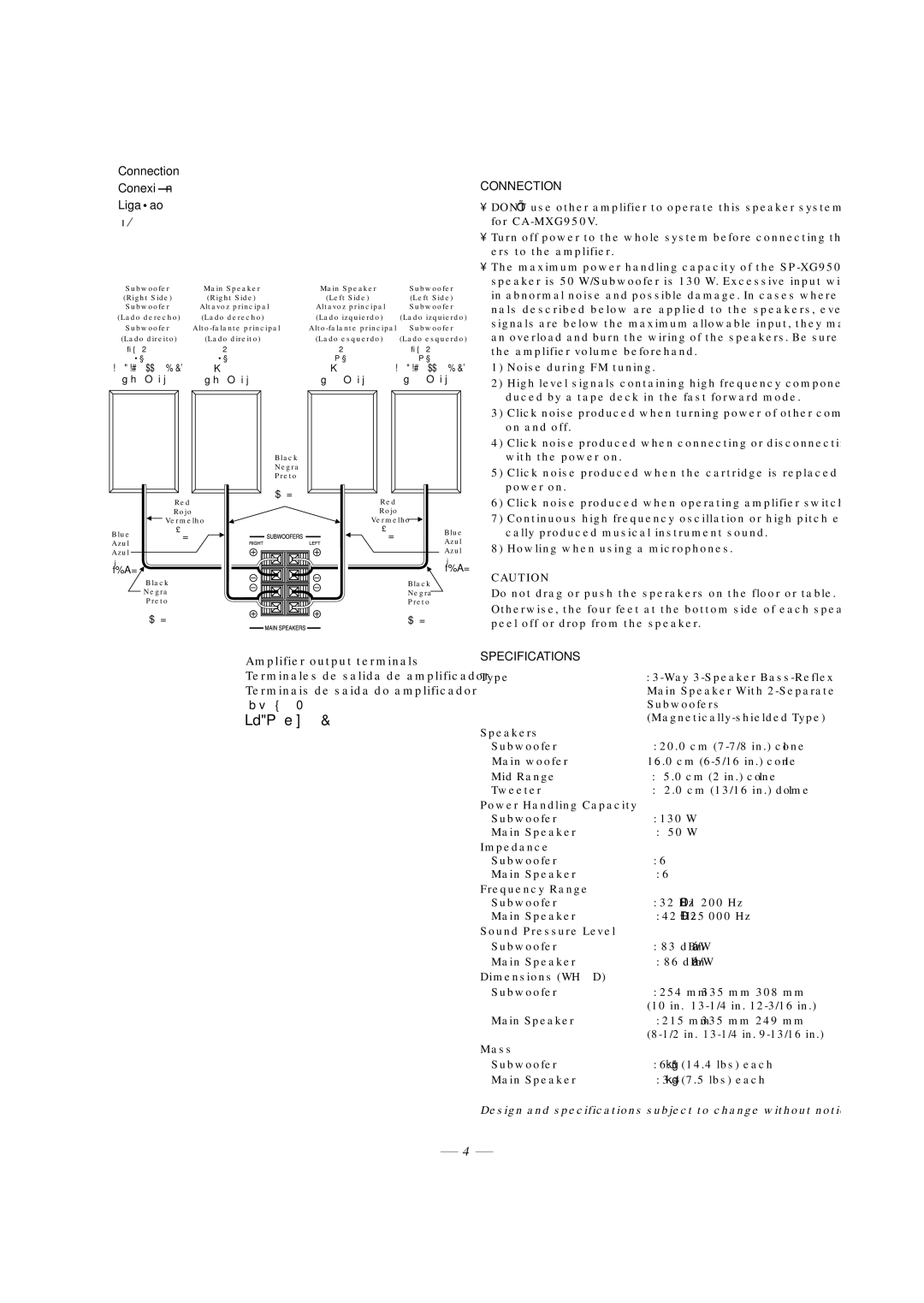 JVC CA-MXG950V manual Connection 