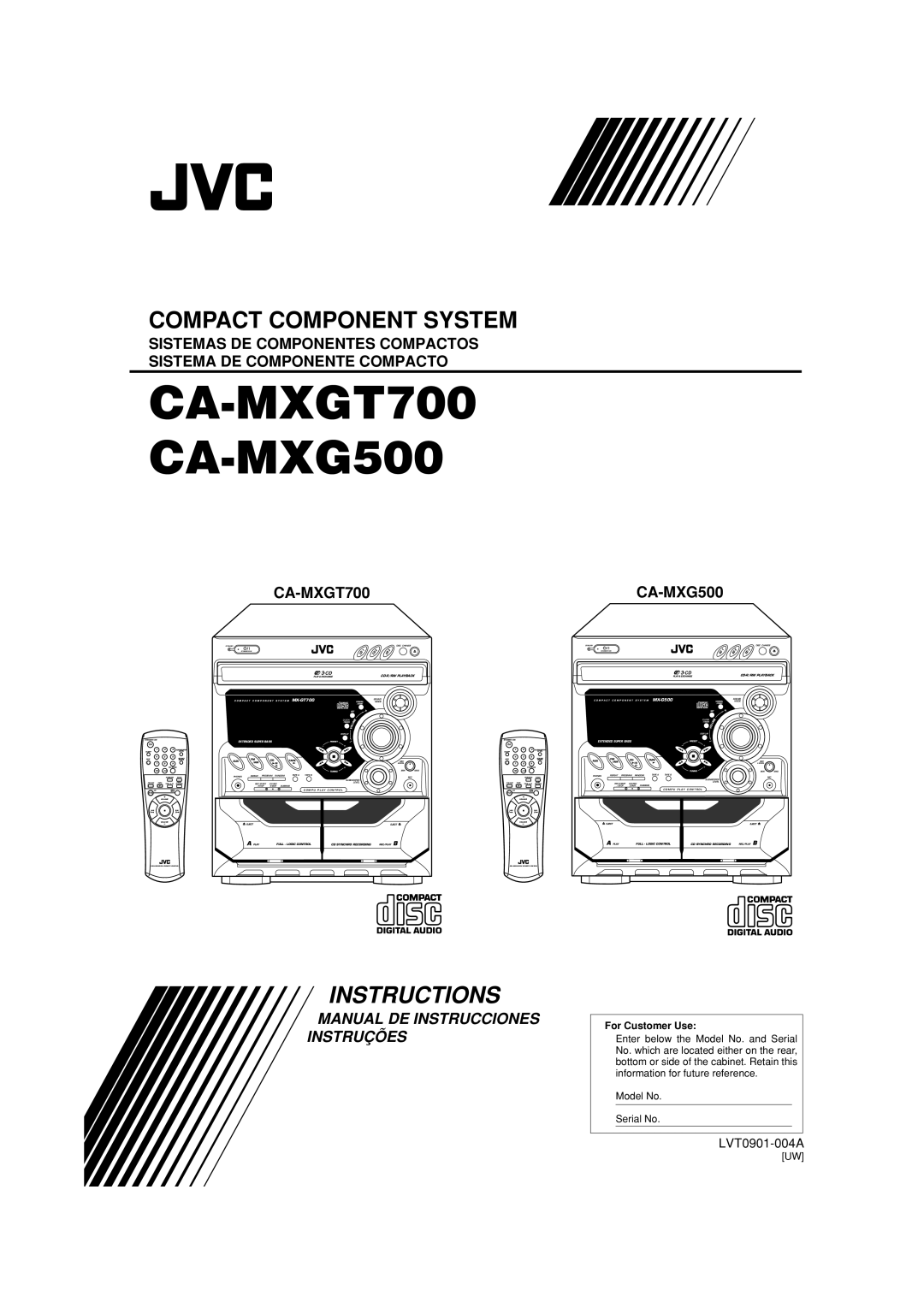 JVC manual CA-MXGT700 CA-MXG500 