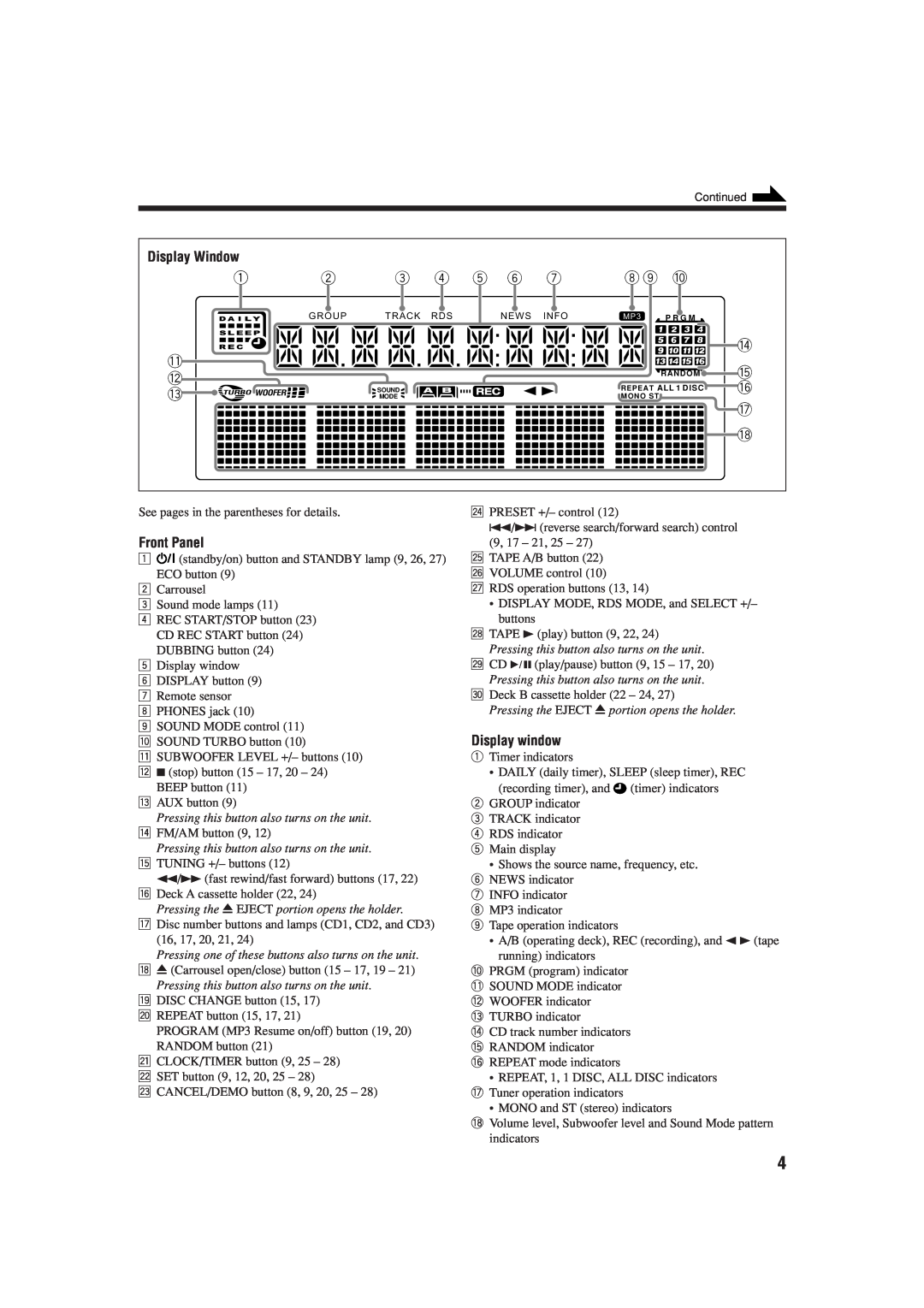 JVC CA-MXGA77, CA-MXGT88 manual 