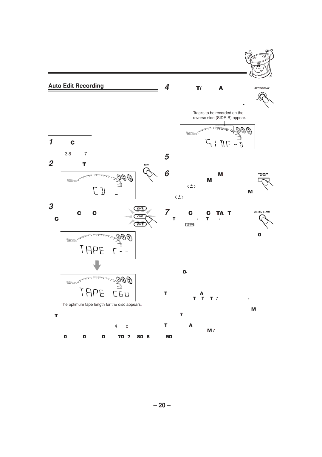 JVC CA-MXGT90 manual Auto Edit Recording 