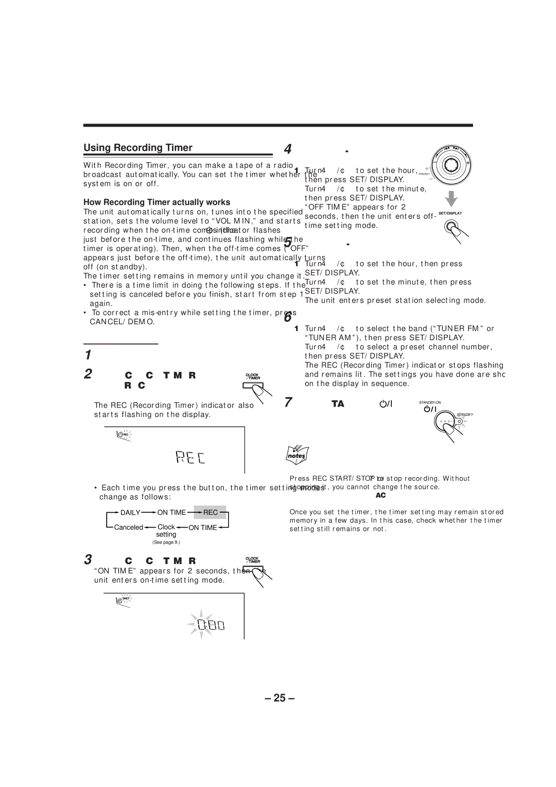 JVC CA-MXGT91R manual Using Recording Timer, Select the preset station, If necessary, How Recording Timer actually works 