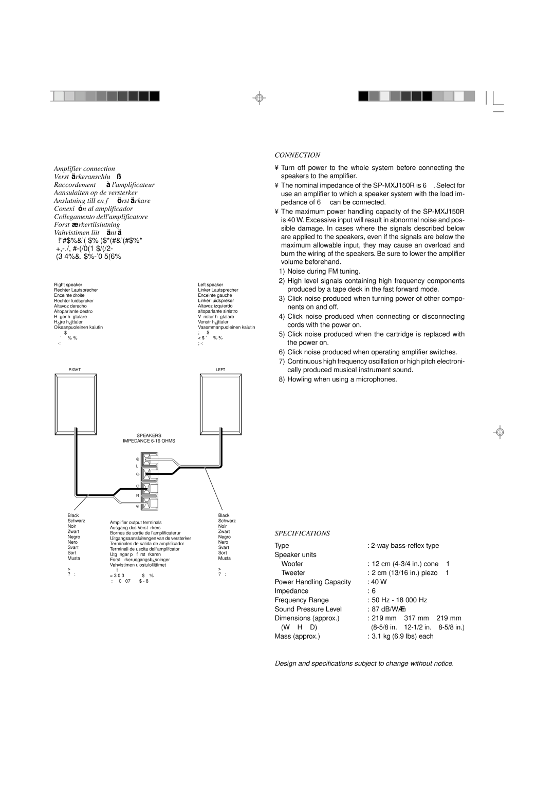 JVC CA-MXJ150R manual Connection 