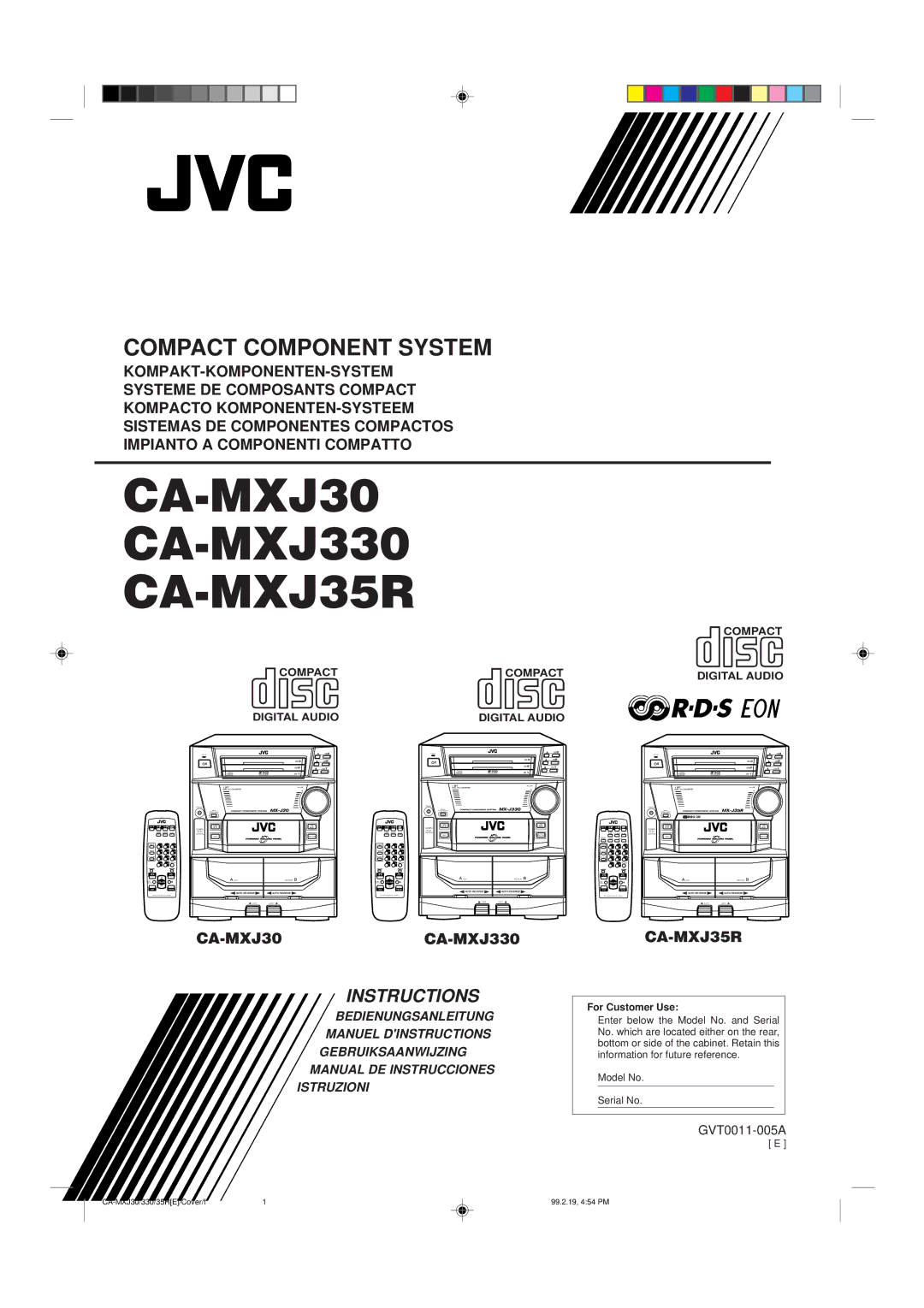 JVC manual CA-MXJ30 CA-MXJ330 CA-MXJ35R 