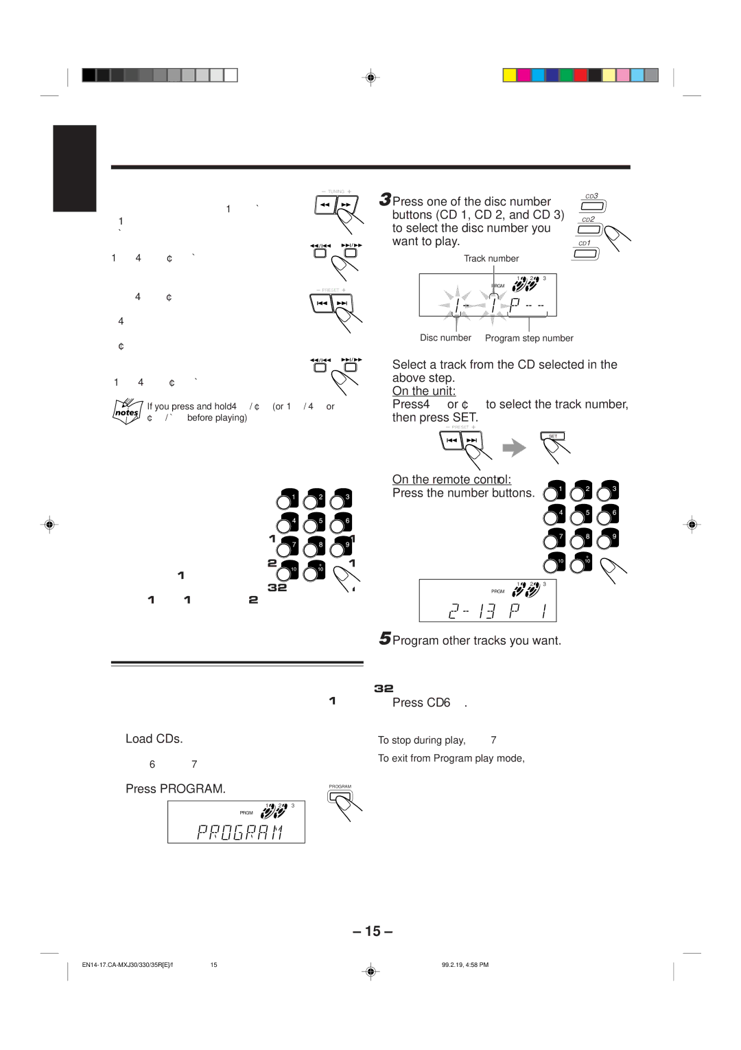 JVC CA-MXJ35R, CA-MXJ30, CA-MXJ330 manual Program Play 