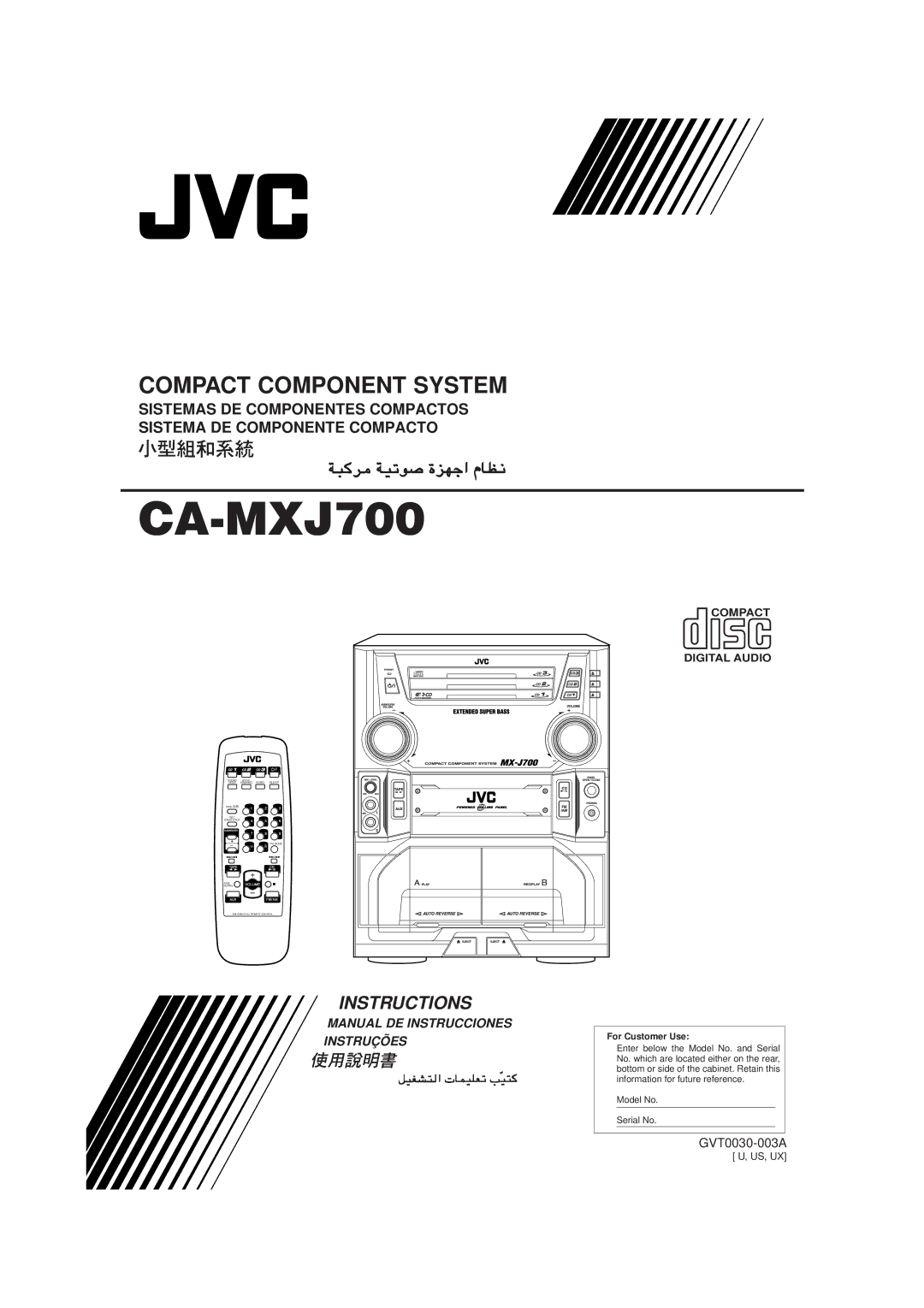 JVC GVT0030-003A manual CA-MXJ700 