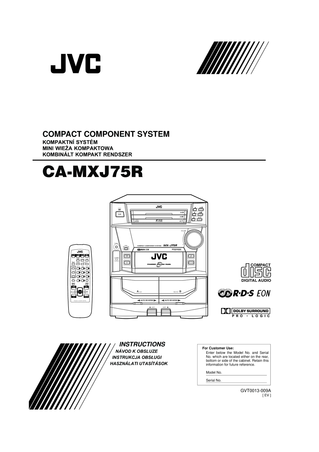 JVC CA-MXJ75R manual 