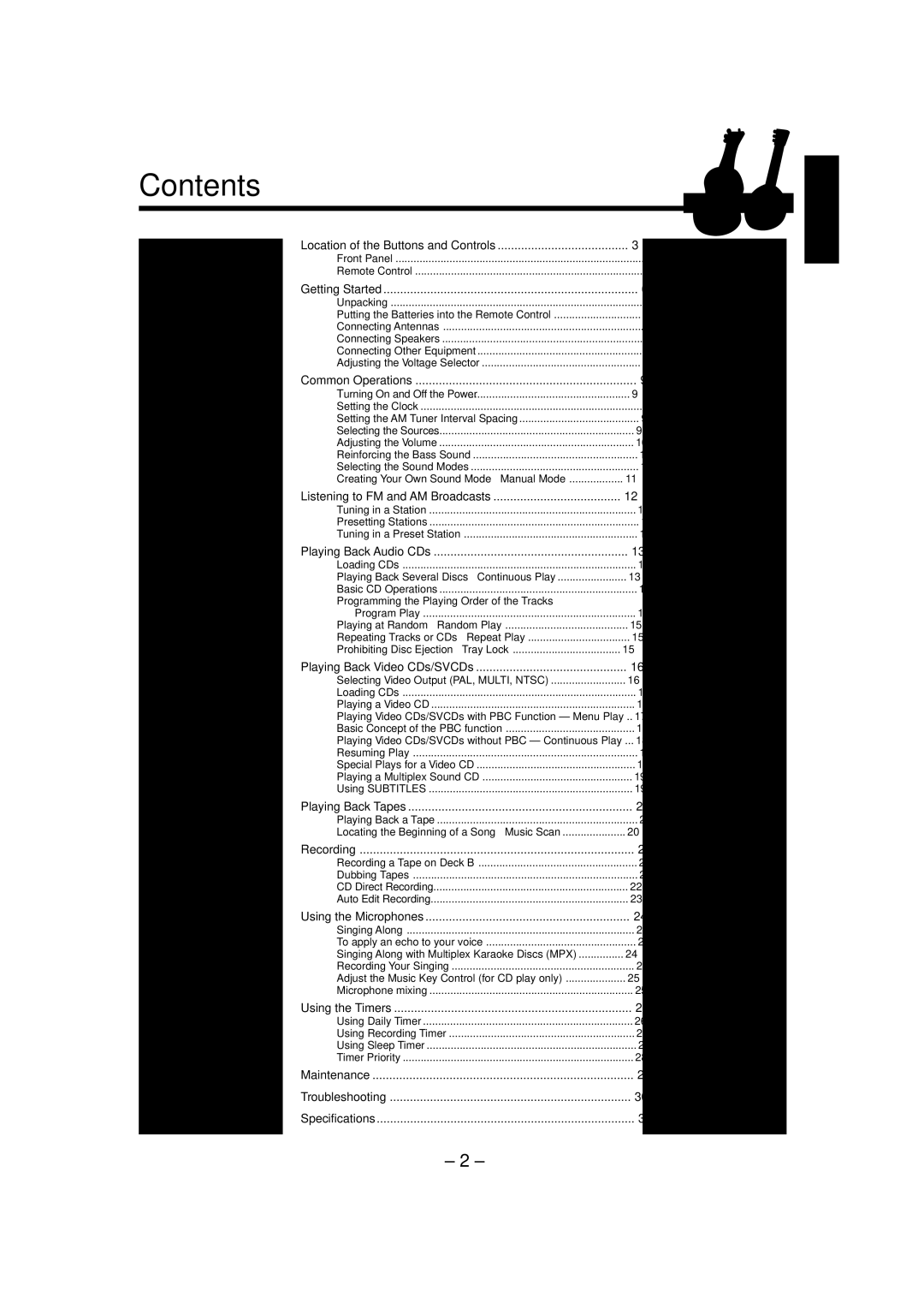 JVC CA-MXJ880V, CA-MXJ770V manual Contents 