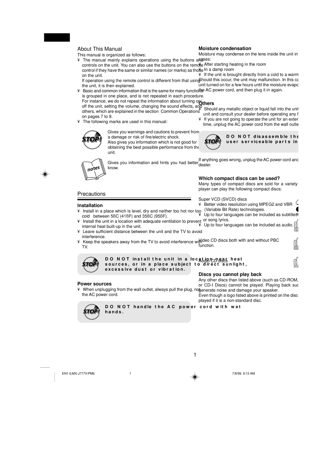 JVC CA-MXJ777V, CA-MXJ787V manual Introduction, About This Manual, Precautions 