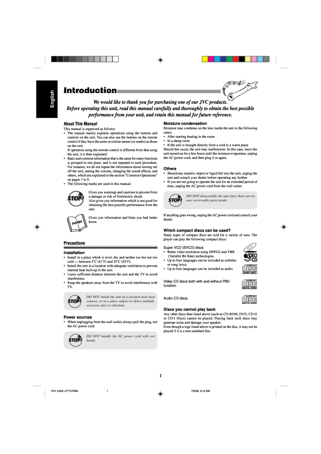 JVC CA-MXJ777V, CA-MXJ787V manual Introduction, English 