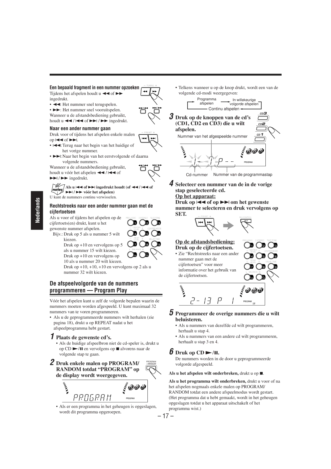 JVC CA-MXJ850R manual Programmeren Program Play 