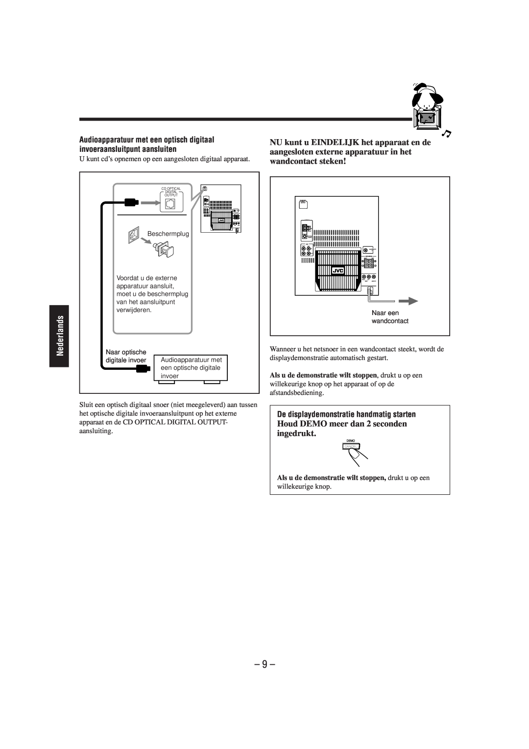 JVC CA-MXJ850R manual Houd DEMO meer dan 2 seconden ingedrukt, De displaydemonstratie handmatig starten, Nederlands 
