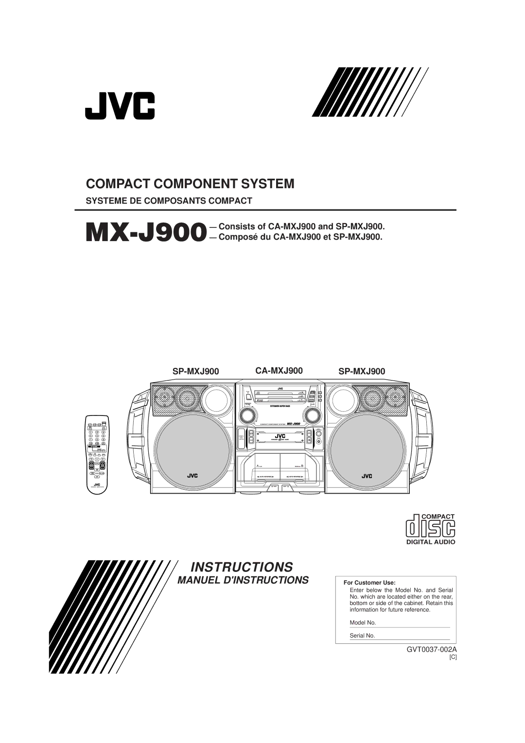 JVC SP-MXJ900, CA-MXJ900 manual Instructions 