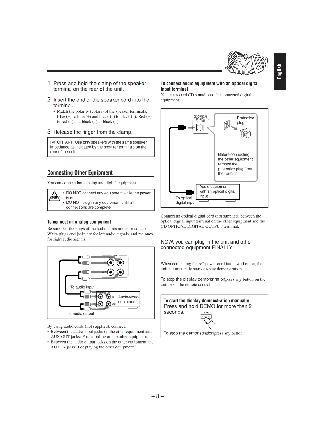 JVC SP-MXJ900, CA-MXJ900 manual Connecting Other Equipment 