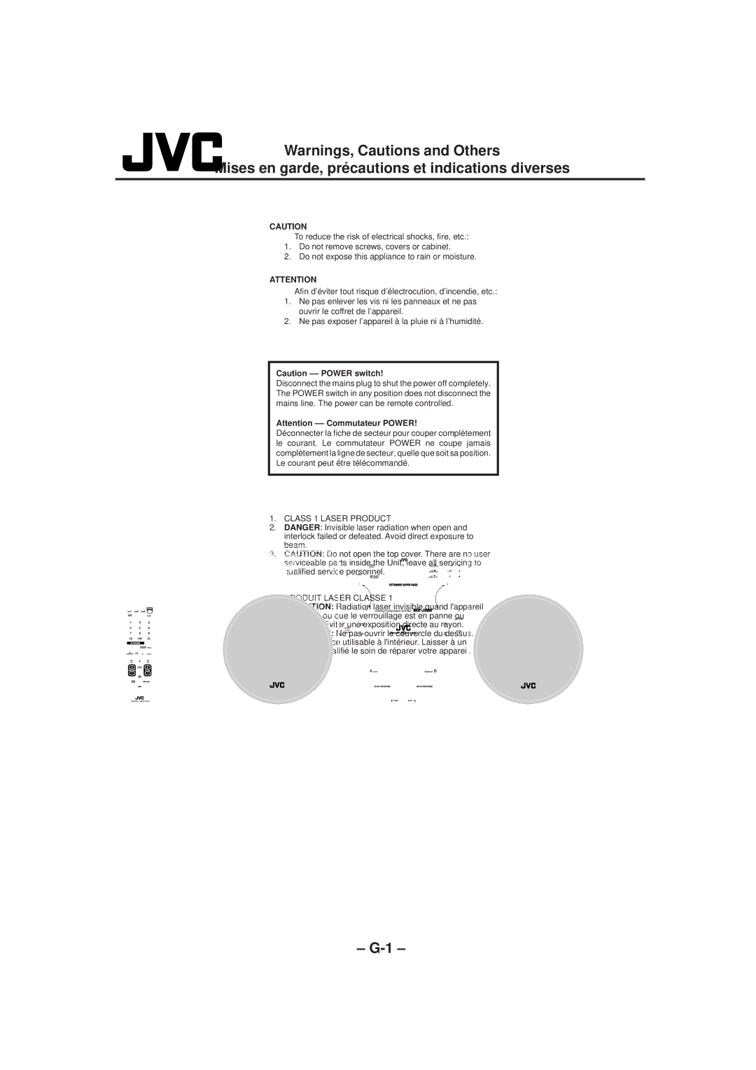 JVC CA-MXJ900, SP-MXJ900 manual Mises en garde, précautions et indications diverses 