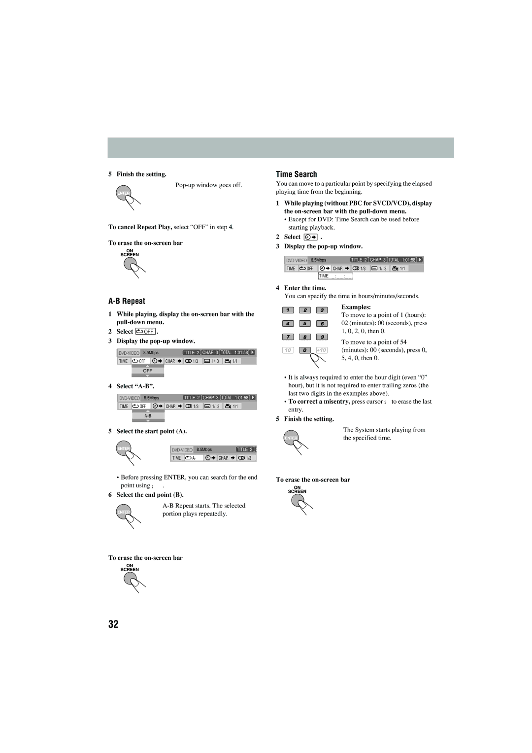 JVC CA-MXJD5 manual Repeat, Time Search 