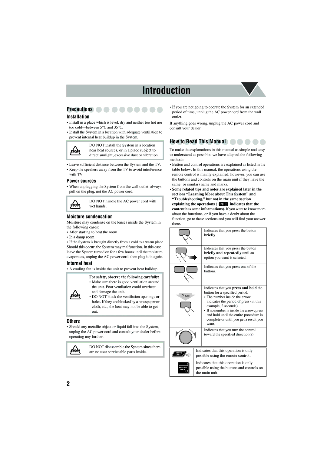 JVC CA-MXJD5 manual Introduction, Precautions, How to Read This Manual 