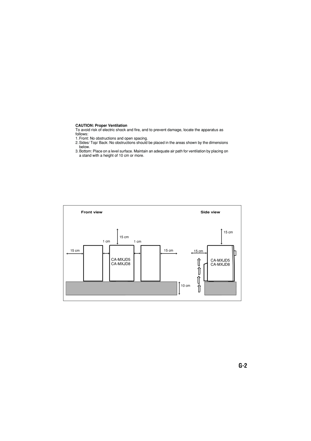 JVC CA-MXJD8UW manual CAUTION: Proper Ventilation 