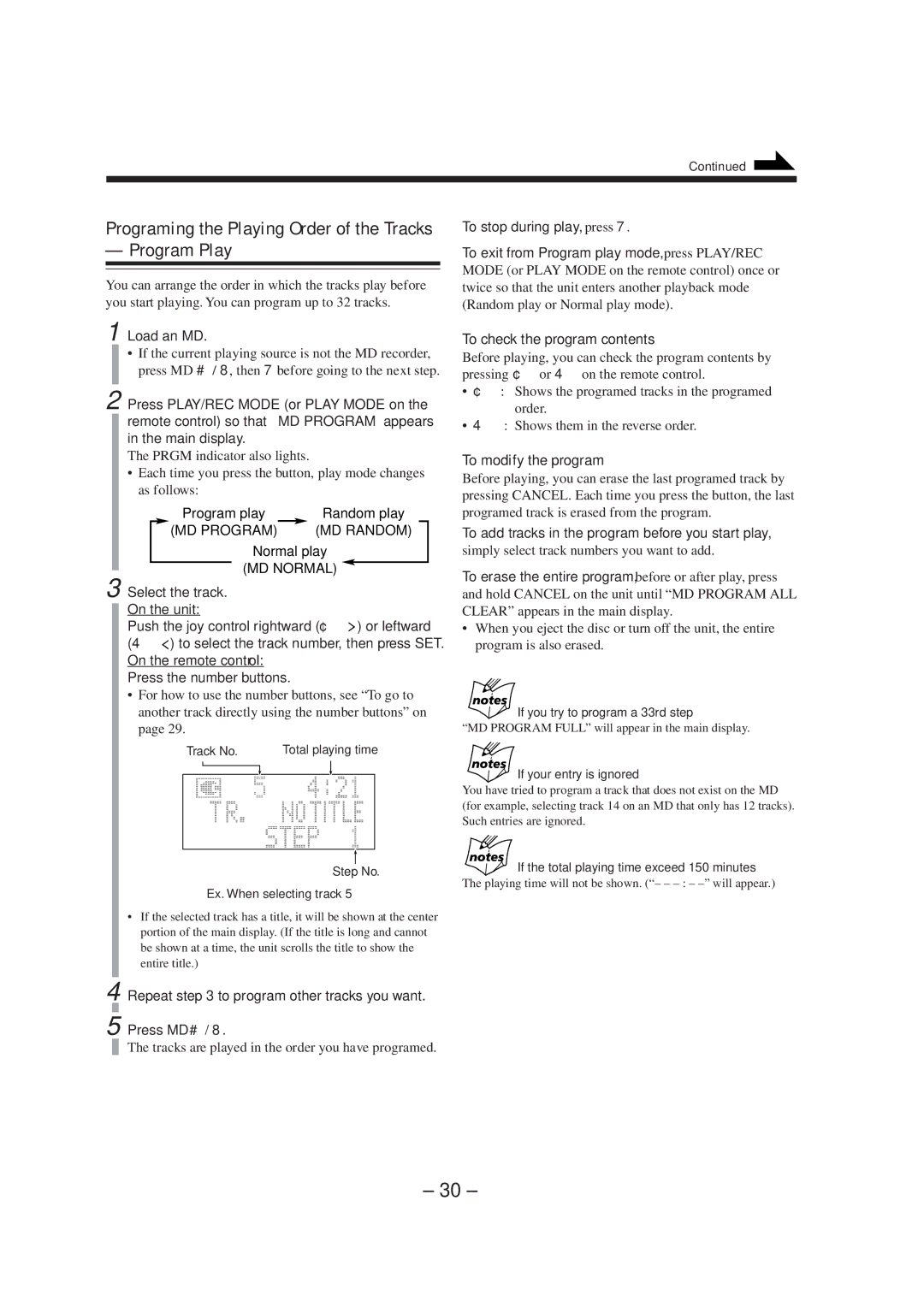 JVC CA-MXS5RMD manual Load an MD, Repeat to program other tracks you want Press MD # 