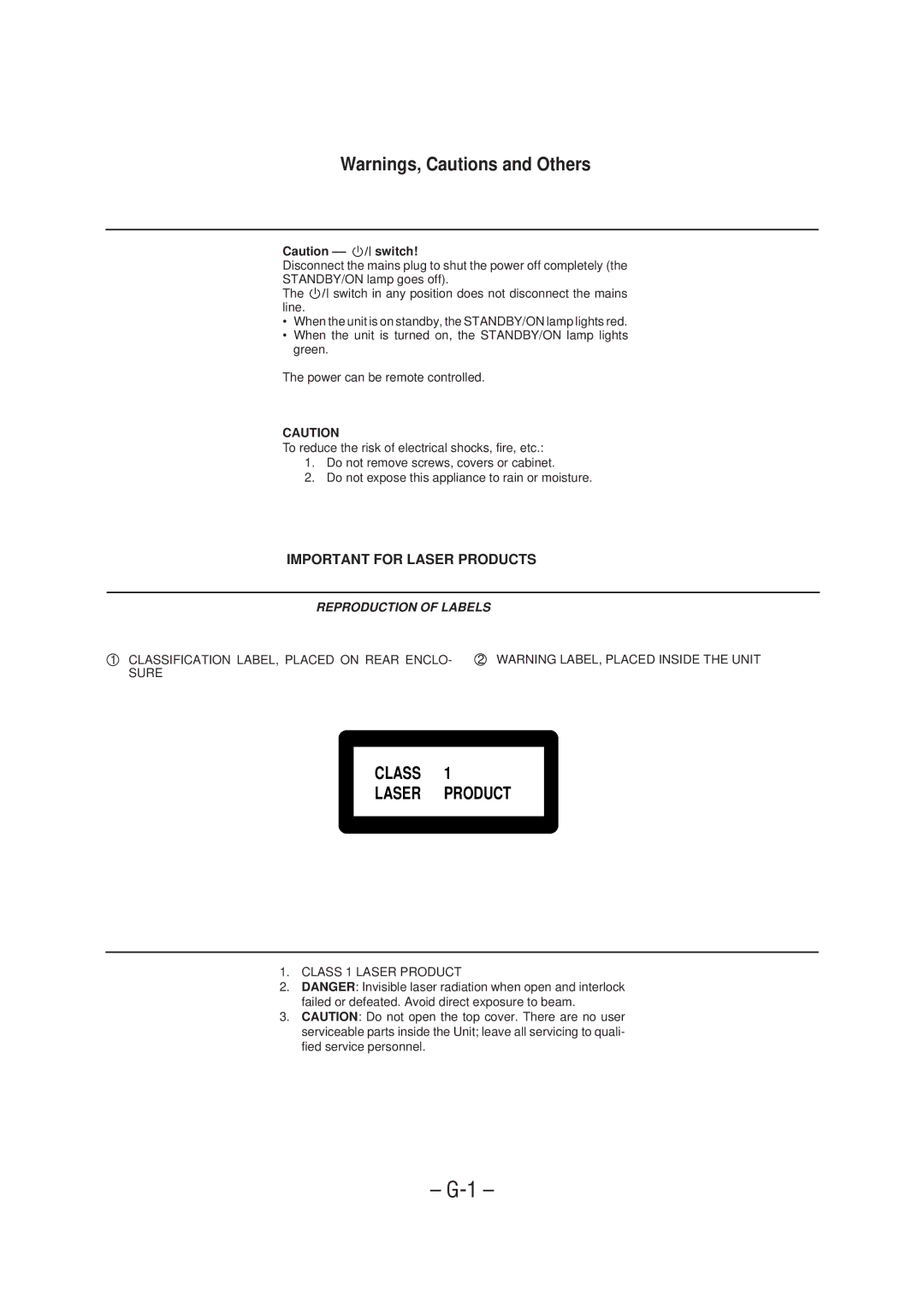 JVC CA-MXS6MD manual Class Laser Product 