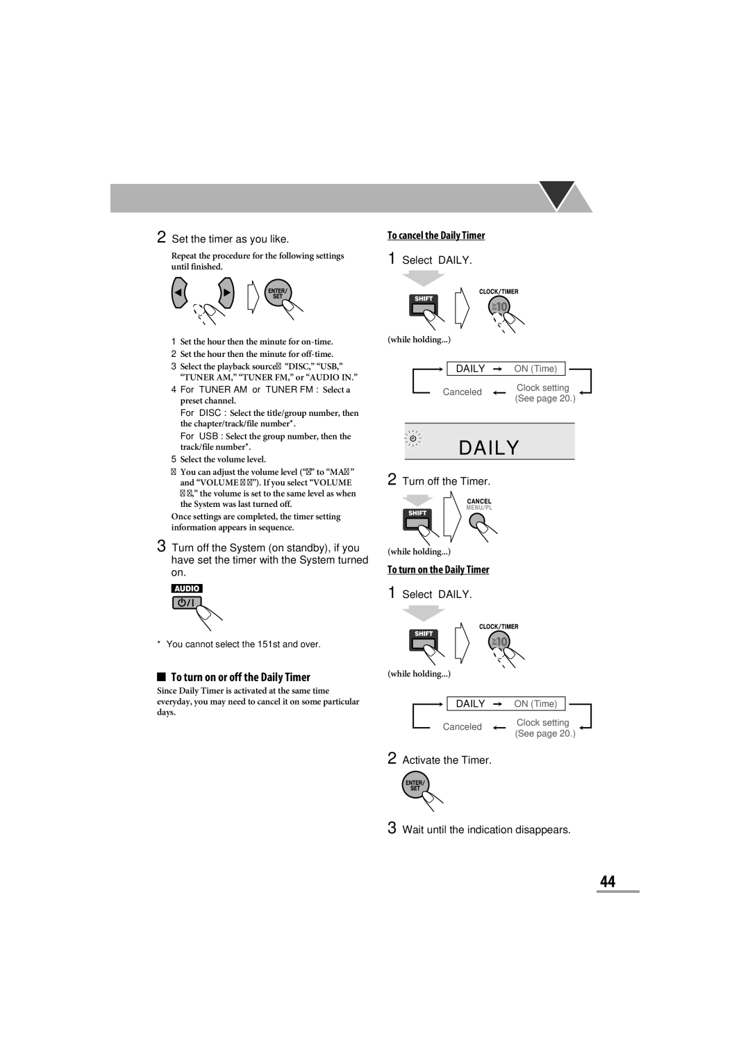 JVC CA-NXG9 manual Daily 