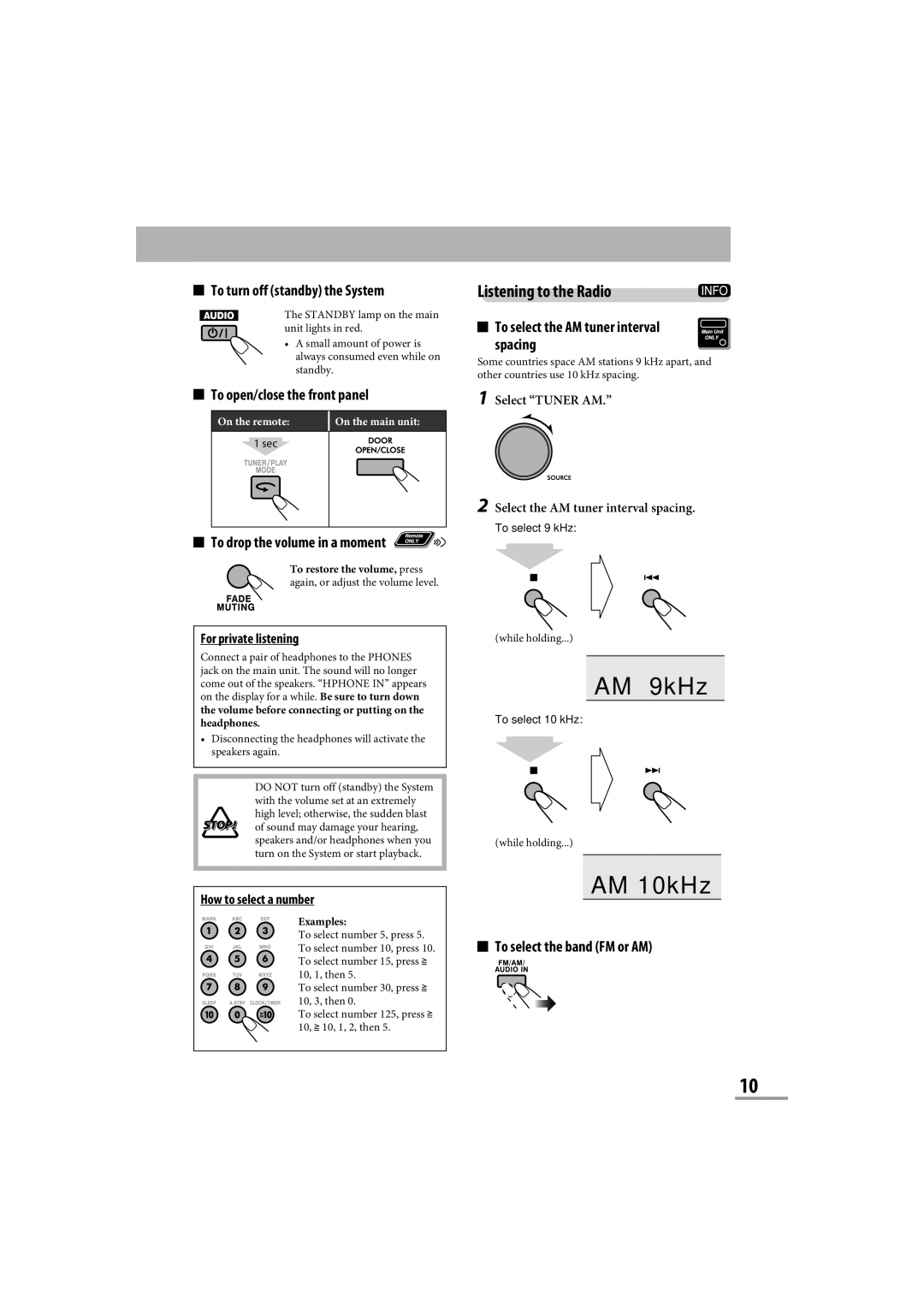 JVC CA-NXG9 manual Listening to the Radio 