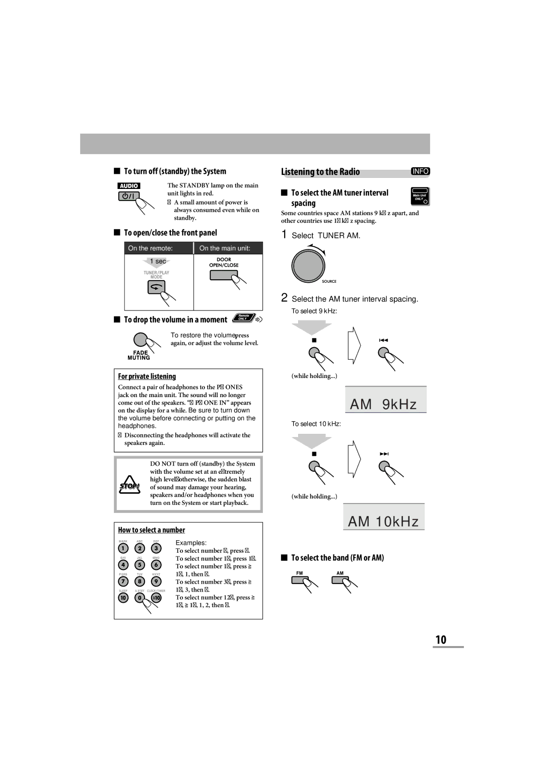 JVC CA-NXG9 manual AM 9kHz 