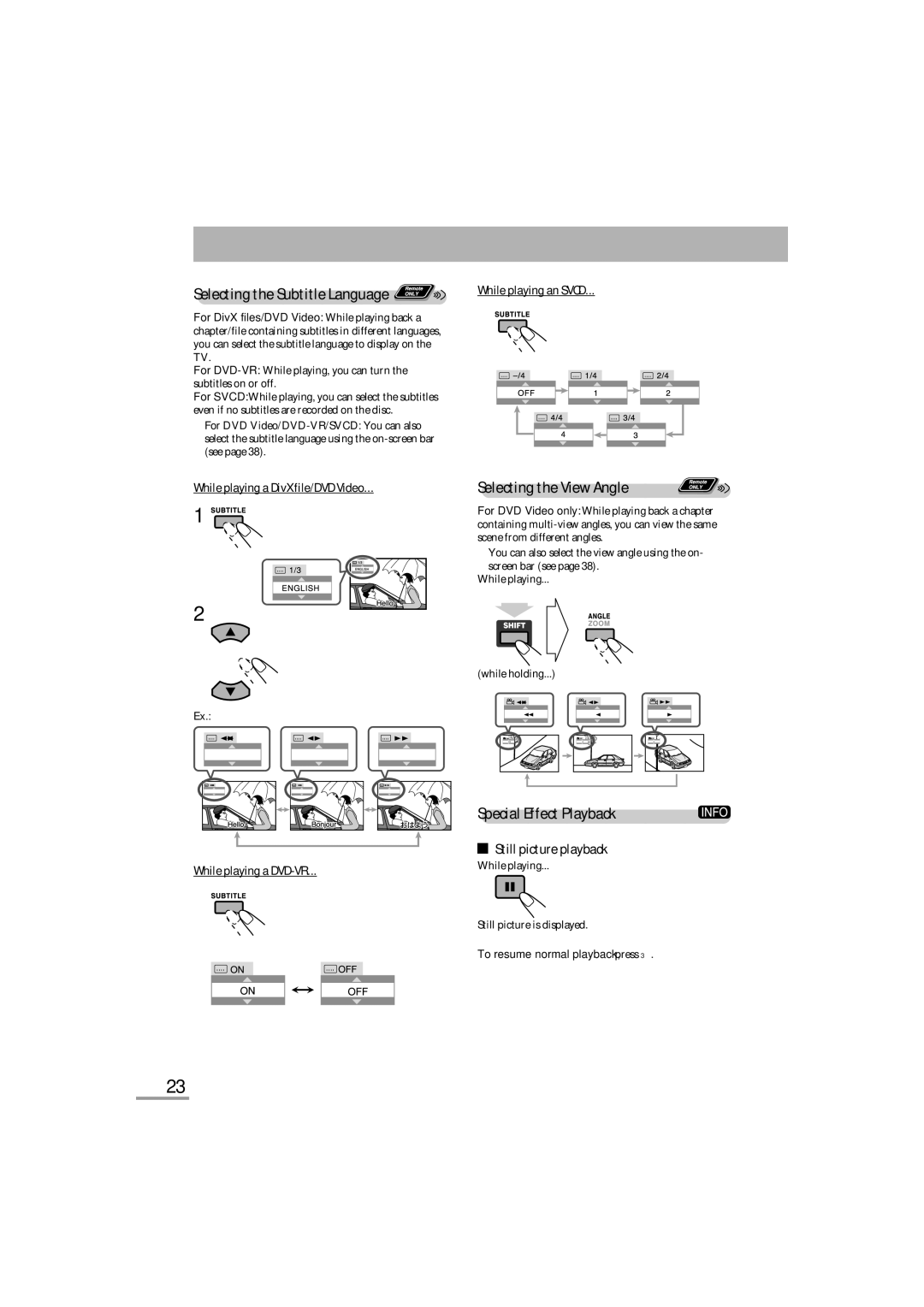 JVC CA-NXG9 manual Selecting the Subtitle Language 