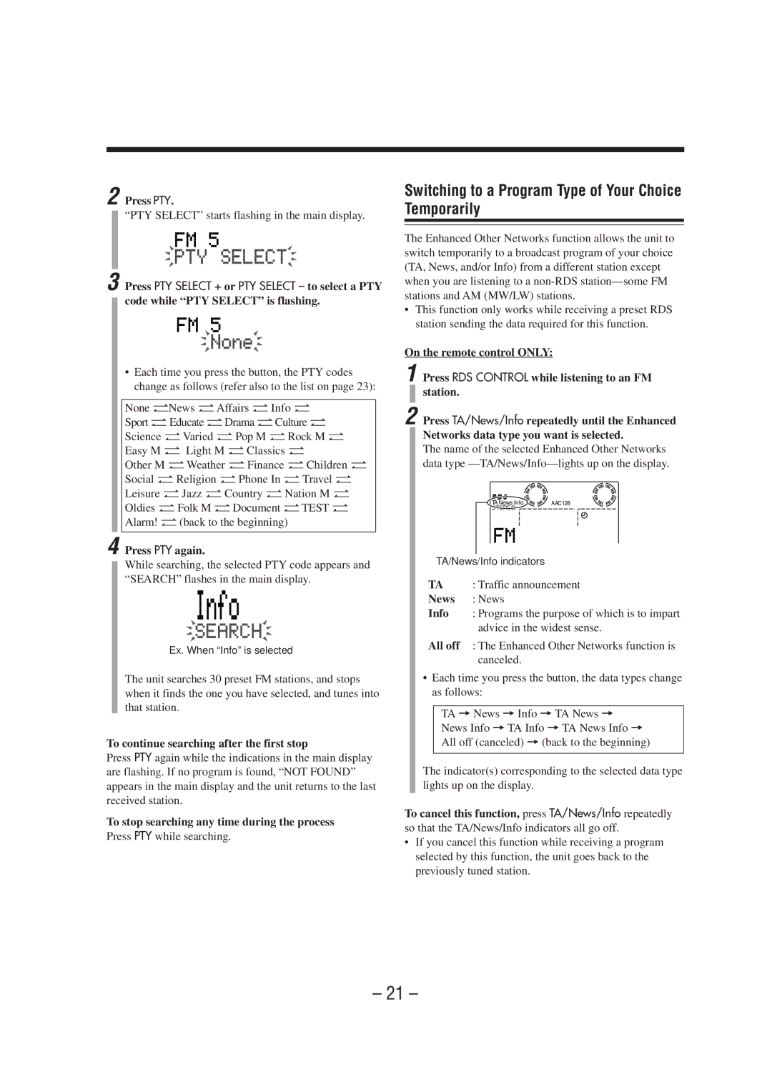 JVC CA-NXHD10R manual Switching to a Program Type of Your Choice Temporarily 