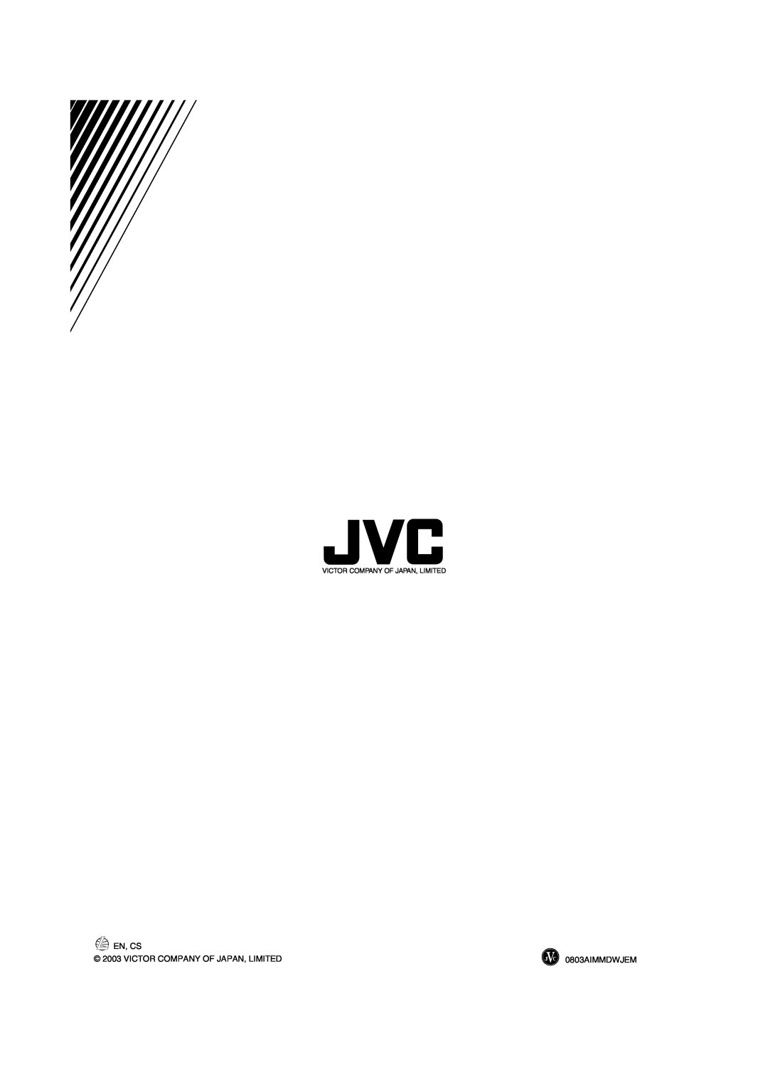 JVC 0803AIMMDWJEM, CA-UXJ55MD, GVT0104-002A manual En, Cs, Victor Company Of Japan, Limited 