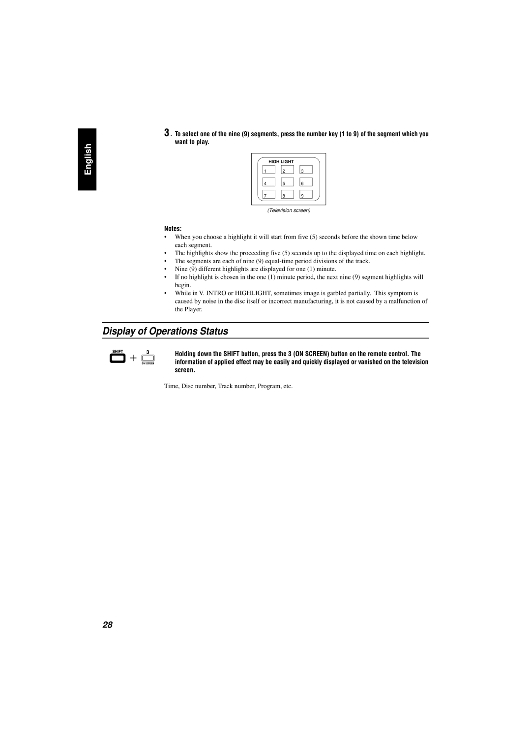 JVC CA-V808T manual Display of Operations Status 