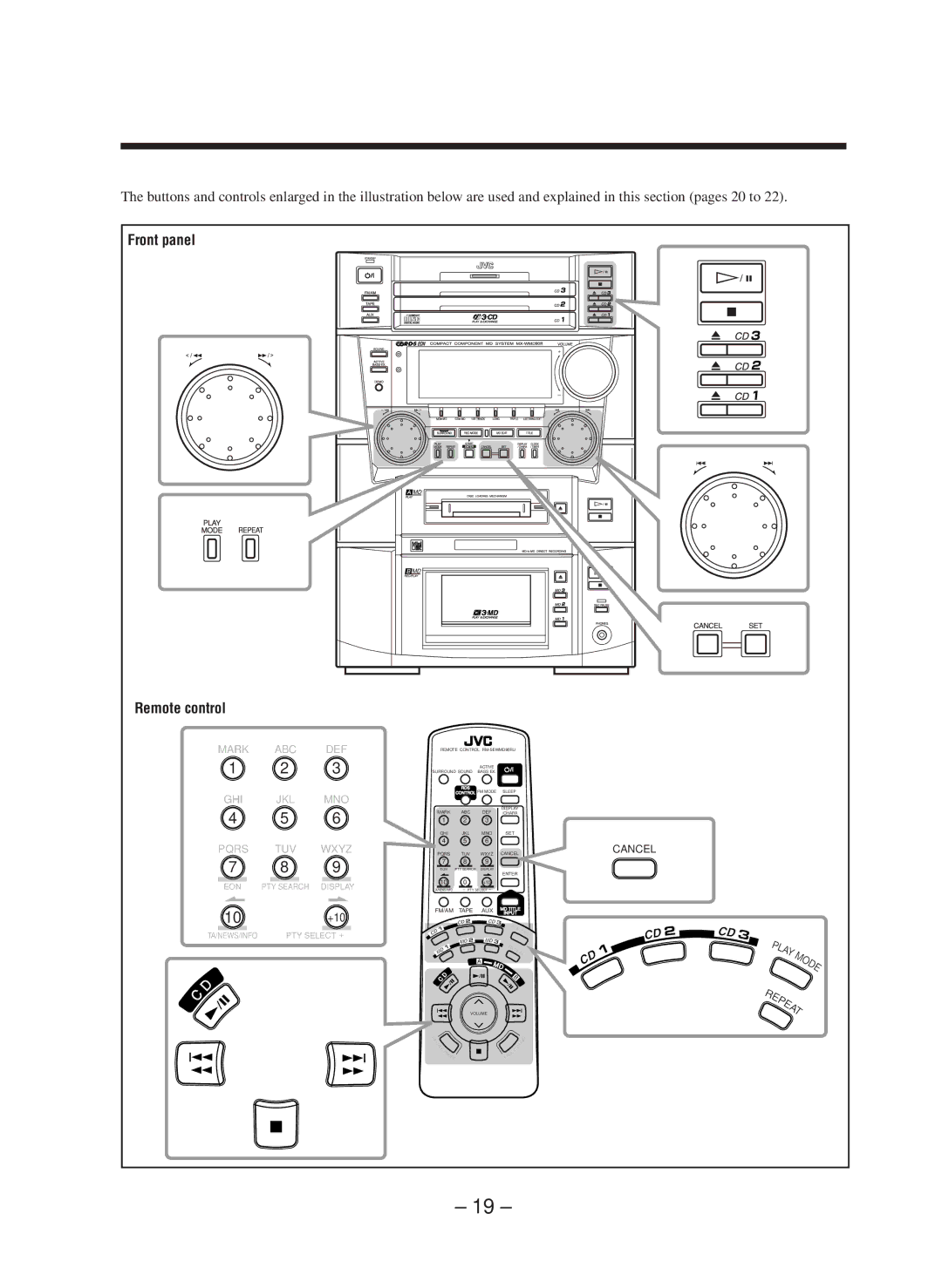 JVC CA-WMD90R manual Playing Back CDs 