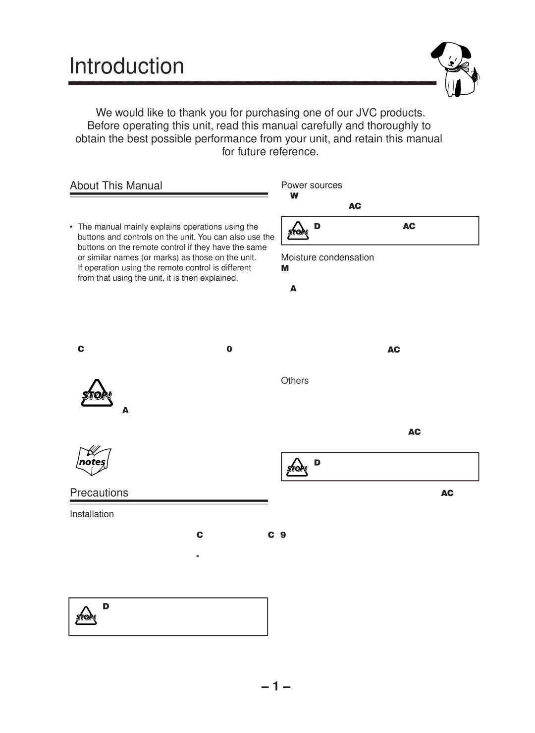 JVC CA-WMD90R manual Introduction, Precautions 